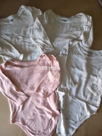 Lot de 4 bodies taille 18 mois