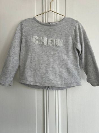 Pull fin gris tao 12 mois