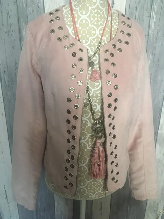 Veste en suédine rose