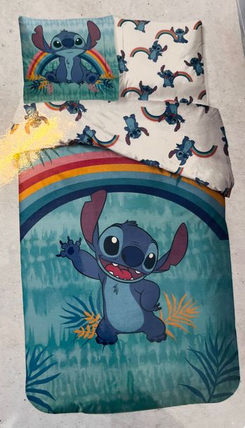 Parure de lit simple (housse de couette + taie d'oreiller) - Stitch - Disney