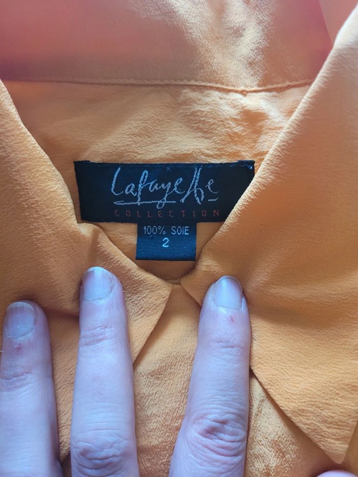 Chemise jaune moutarde, taille M, en soie - photo numéro 4