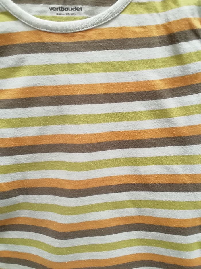 Vends t-shirt garçon été rayé multicolore - photo numéro 2