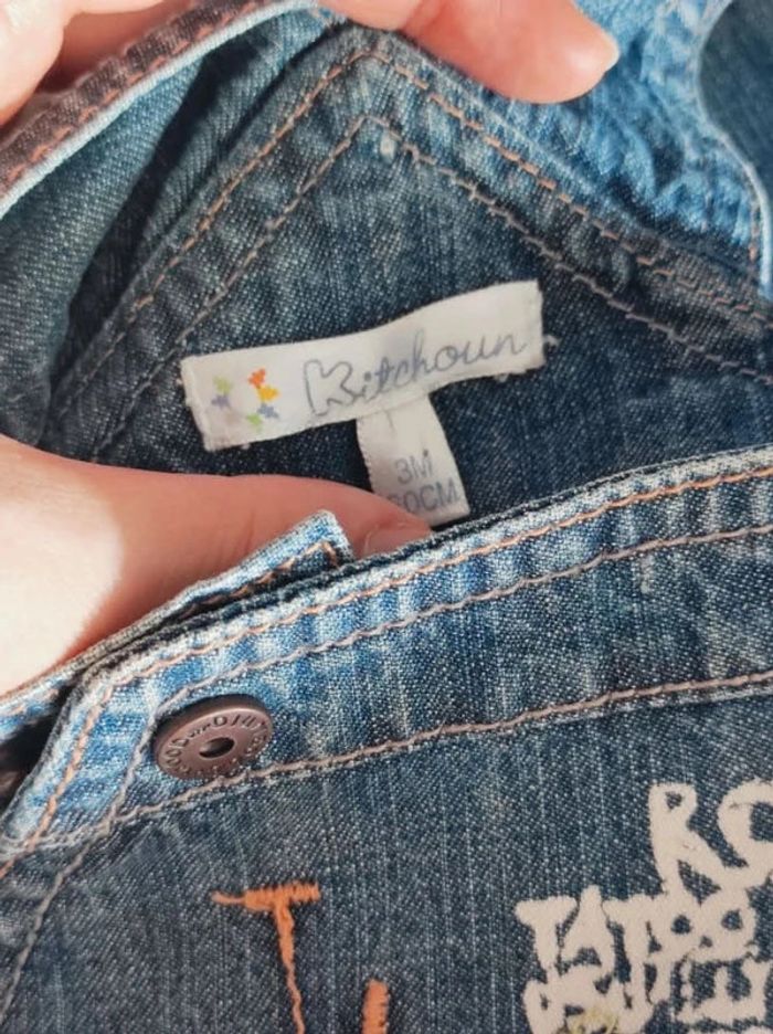 Salopette jean bleu rock / Kitchoun - 3 mois - photo numéro 4