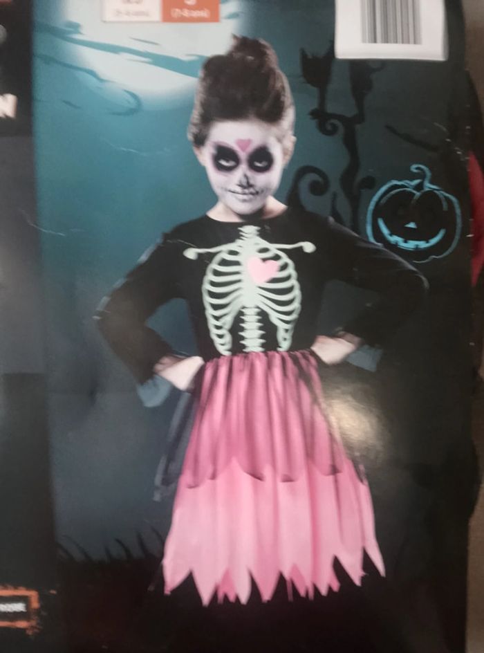 Déguisement halloween neuf - Robe squelette - Fille - 7/8 ans - photo numéro 2