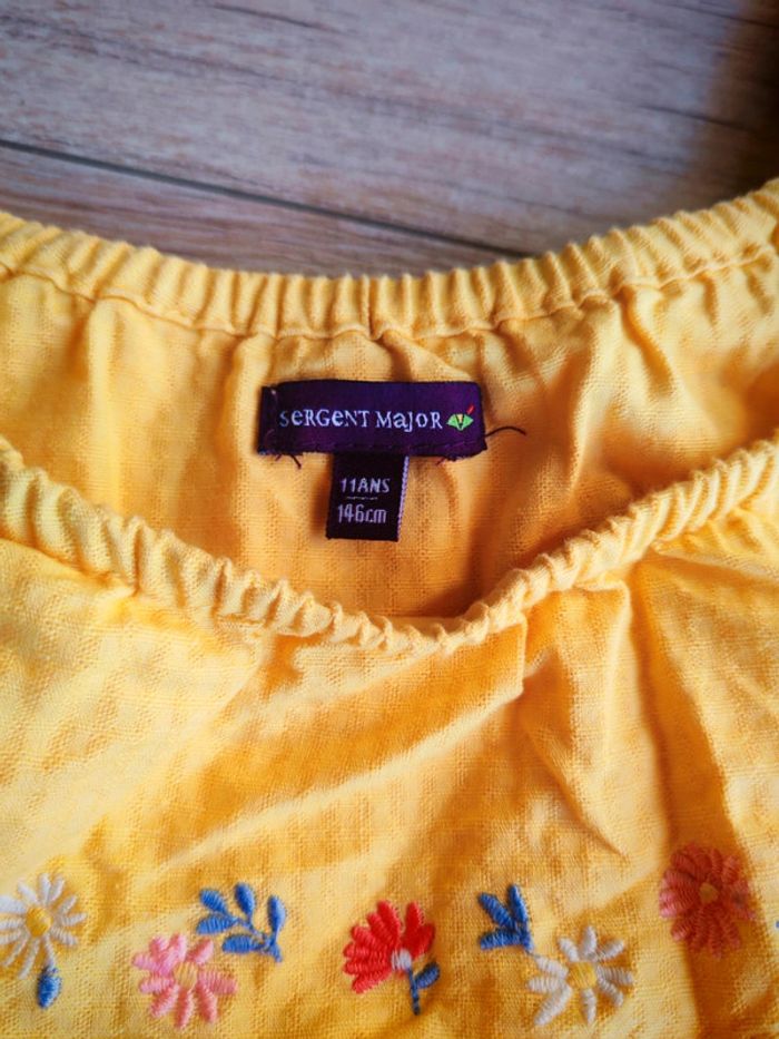 Robe jaune fleurie sergent major 11 ans - photo numéro 4