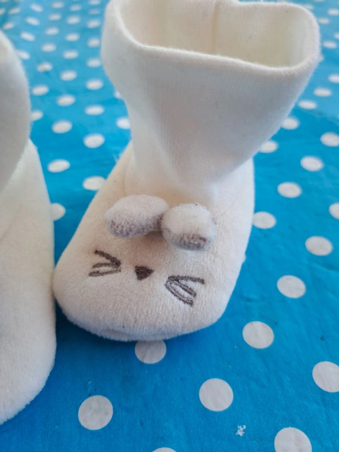 Chausson lapin blanc naissance mixte - photo numéro 6