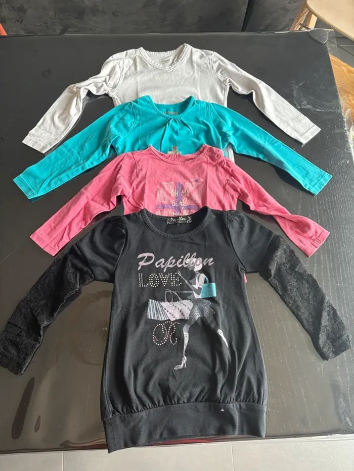 Lot 4 teeshirts manches longues 2 ans