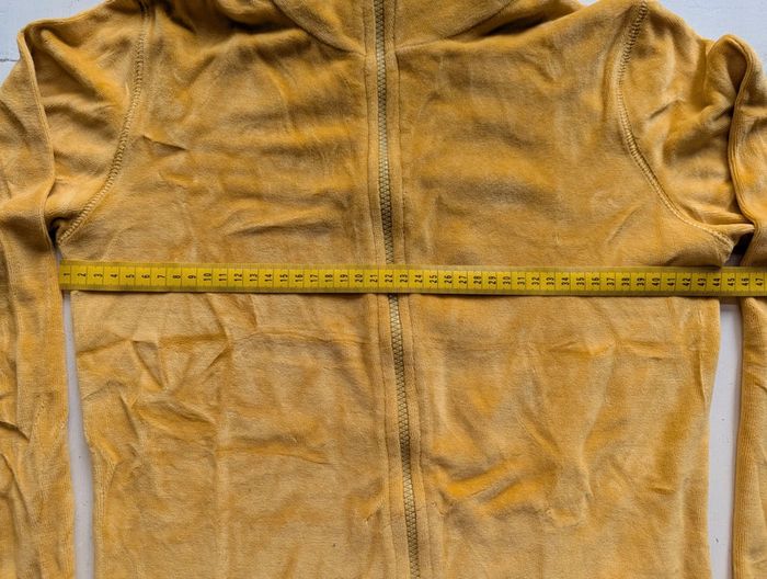 Veste zippée en velours éponge jaune moutarde – Taille M - photo numéro 4