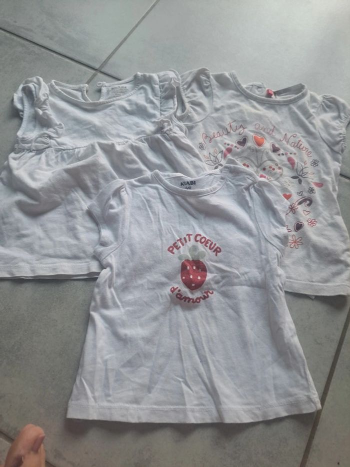 Lot 3 t shirts manche courte 6 mois