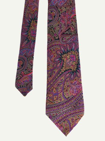 Cravate Pierre Balmain Paris – 100% Soie – Motif Cachemire / Paisley