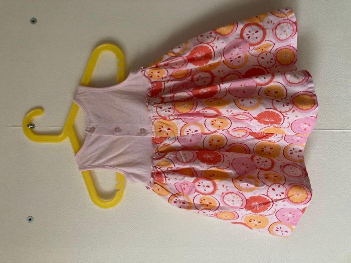 robe sans manche bouton de fleur et agrumes bébé 18 mois - photo numéro 3