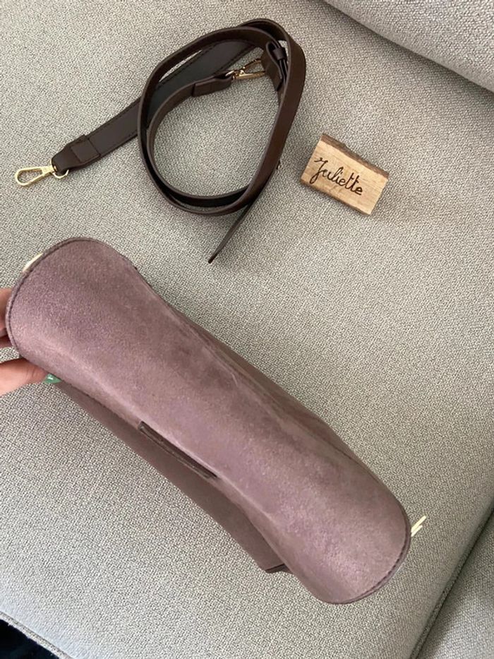 Sac à main bandoulière effet daim marron Ale Hop - photo numéro 6