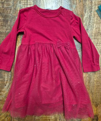 Robe rouge de fête 2 ans 92cm