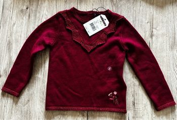 Pull bordeaux fille Sergent Major 4 ans NEUF ✨