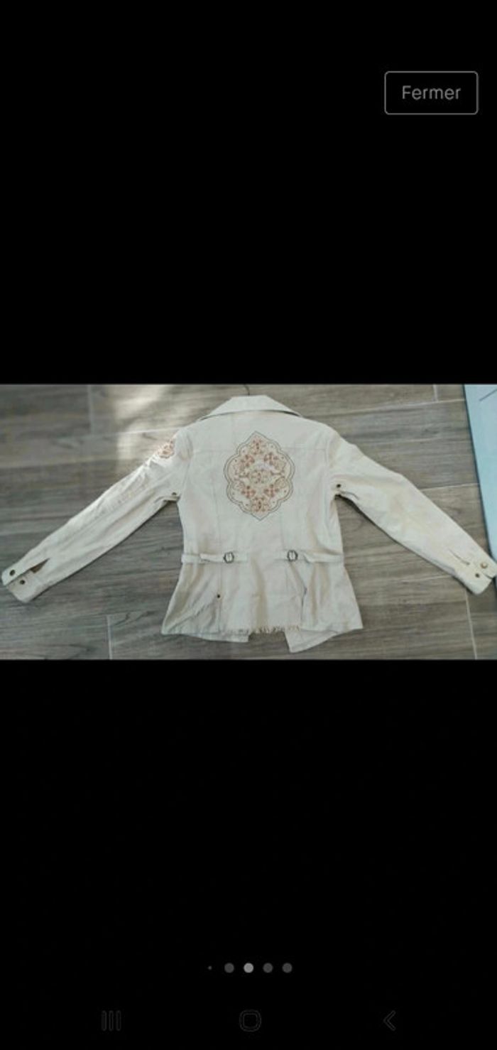 Veste jean beige - photo numéro 4