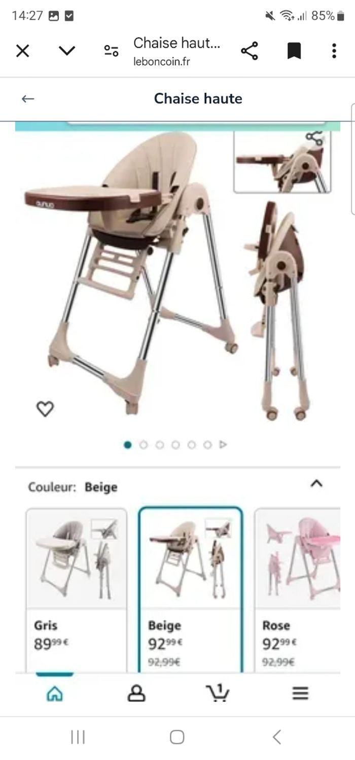Chaise haute multifonctions