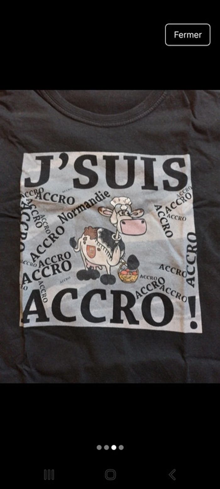T-shirt noir j'suis accro à la Normandie - photo numéro 3