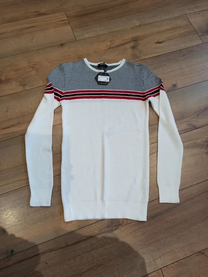 Pull blanc homme manches longues XXL