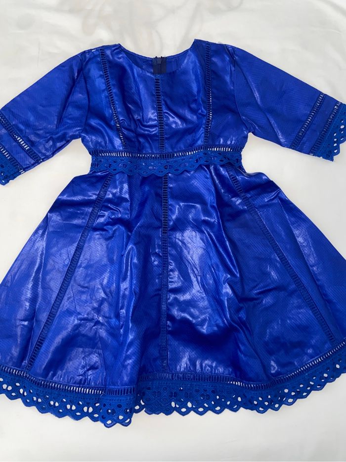 Robe en bazin pour fille couleur bleu - photo numéro 6