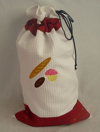 Sac à pain en tissu brodé