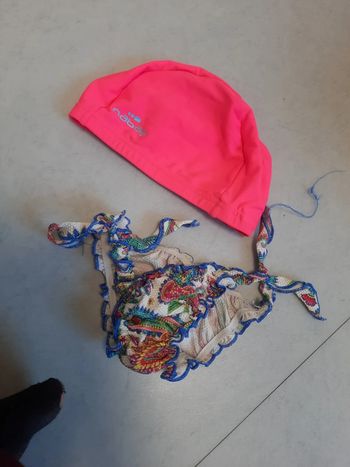 Bonnet de bain junior rose flachi