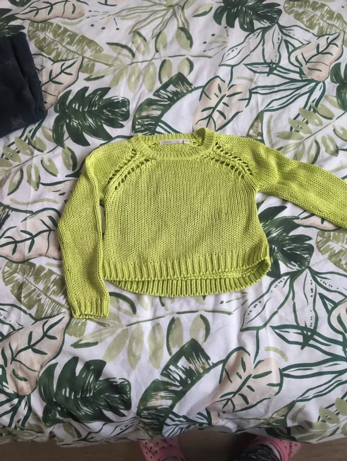 Pull en laine pistache