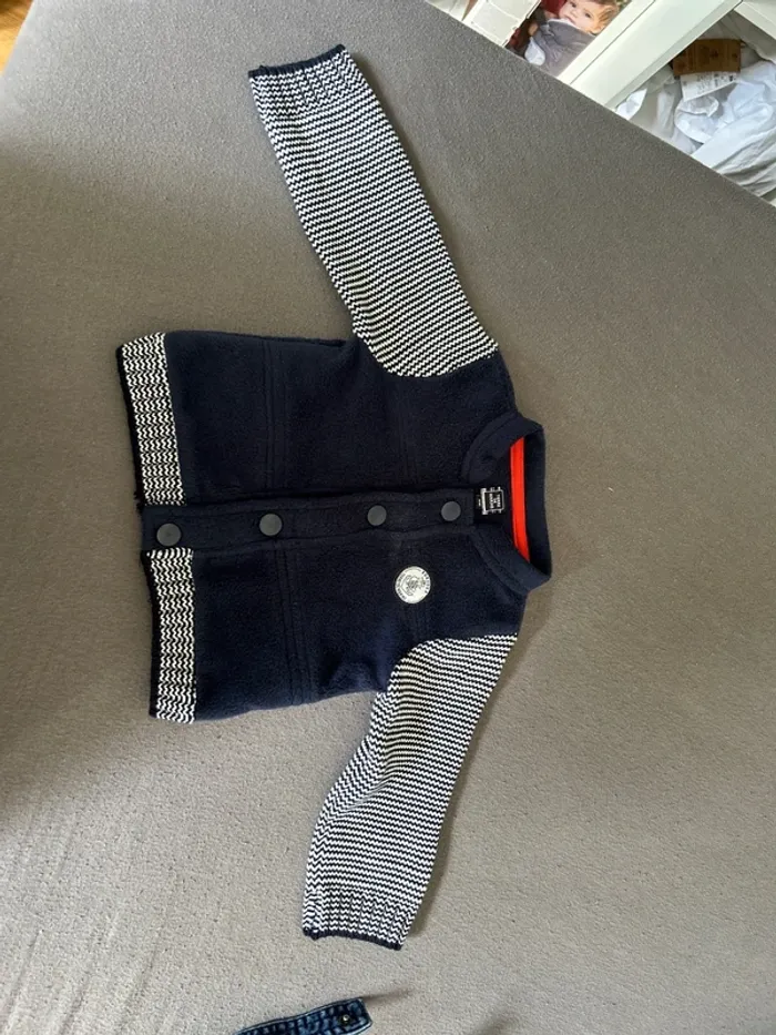Gilet terre de marins bébé garçon 3 mois
