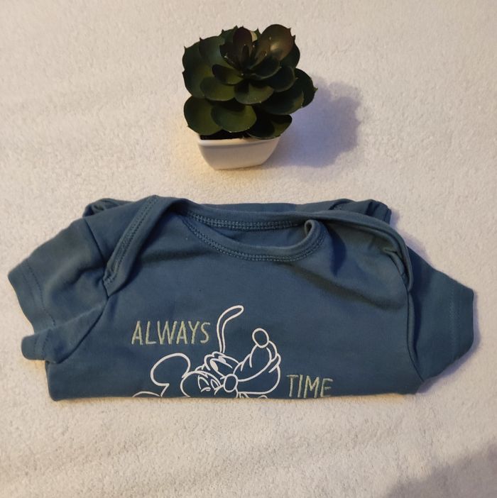 Body courtes manches Mickey et Pluto bleu - Taille 3/6 mois / 68 - Disney By Primark