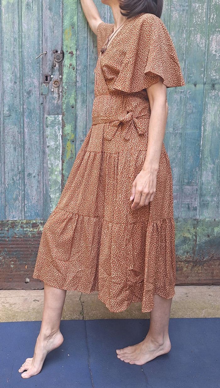 superbe robe Flamant Rose marron taille M - photo numéro 12