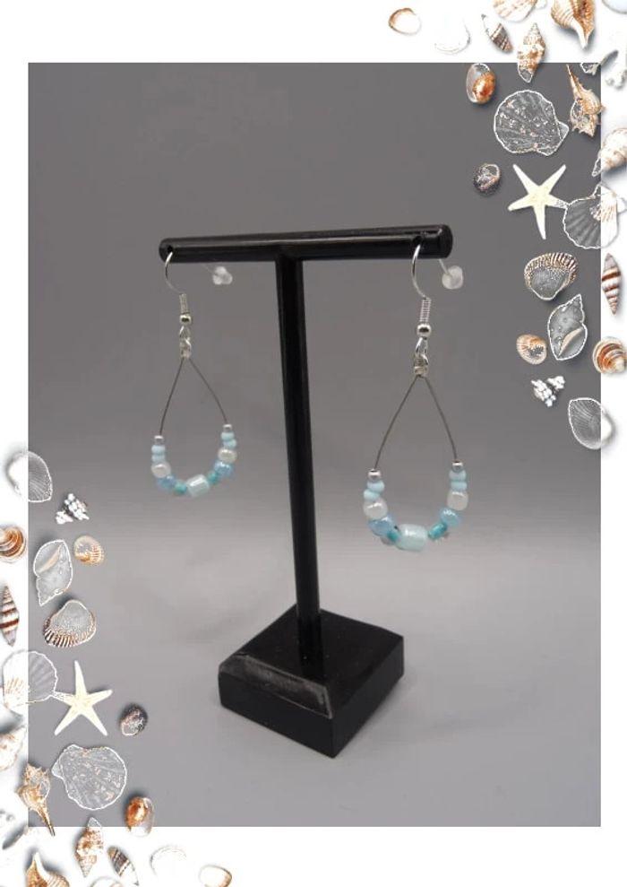 paire de boucles d'oreilles en perle de rocaille faite main - photo numéro 3