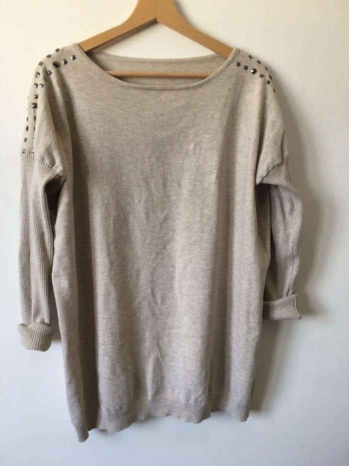 Pull long beige - photo numéro 2