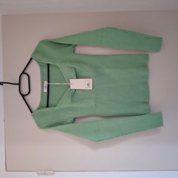 T-shirt femme vert menthe à manches longues - Taille TU - Mochy