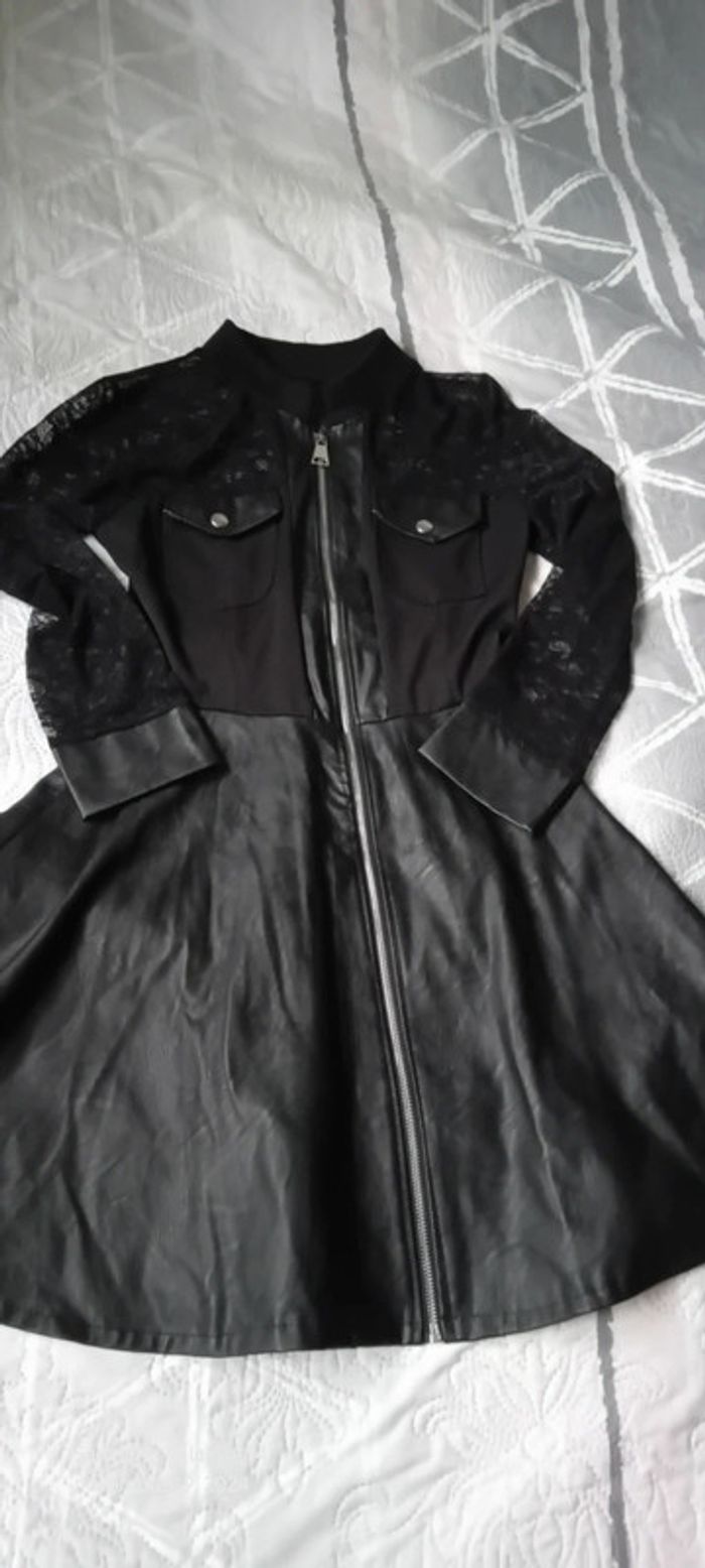 Robe sexy bimatiere avec dentelle et fermeture éclair femme M made in italy - photo numéro 12