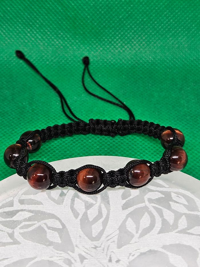 Macramé Bracelet en Oeil de Taureau