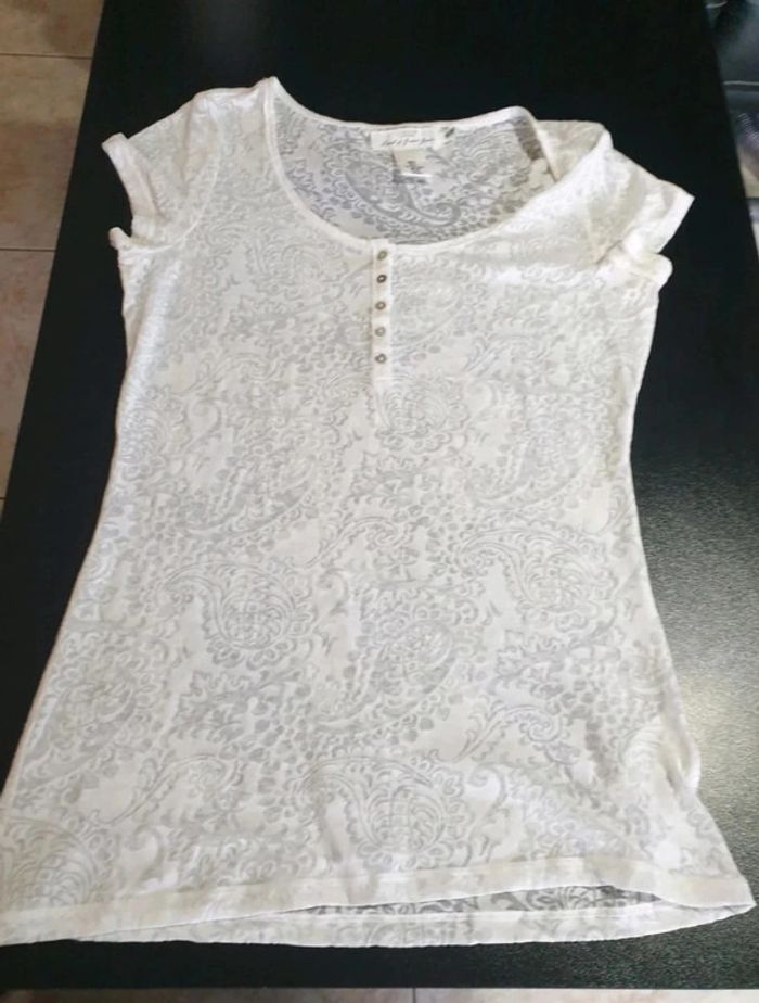 Tee shirt blanc transparent H&M taille S - photo numéro 5