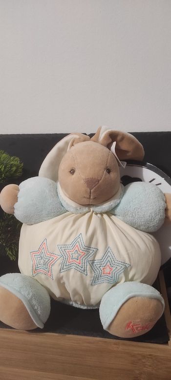 Kaloo igloo Winter folies doudou lapin beige bleu étoile peluche boule Orange