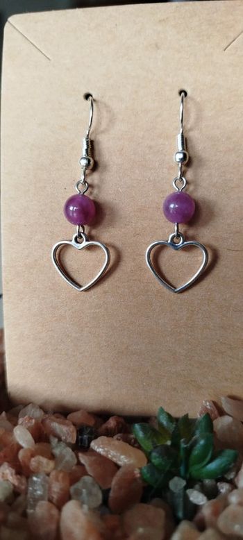 Boucles d'oreilles en Lepidolite AAA