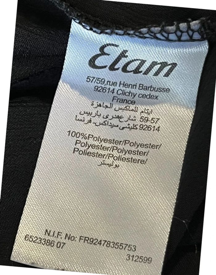 Blouse noire manches longues taille 40 - etam - photo numéro 9