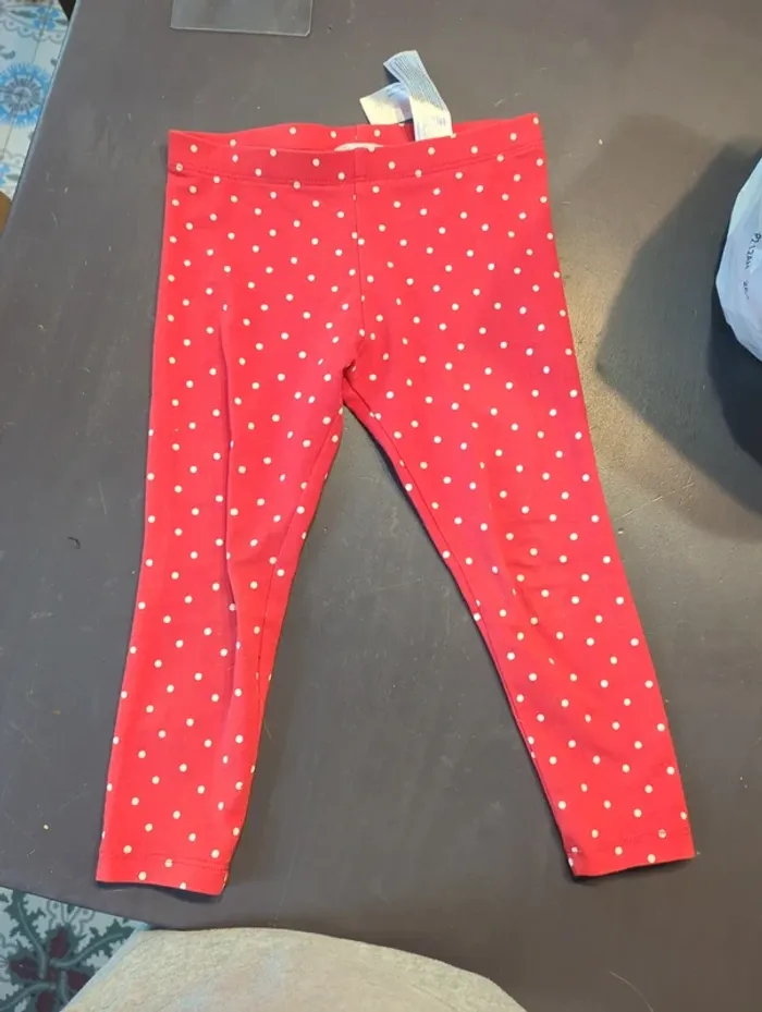 Legging rouge à pois - photo numéro 2