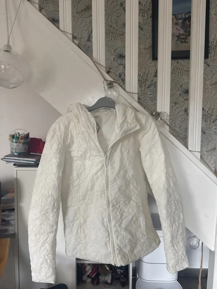 Manteau bonobo blanc cassé M femme étoiles
