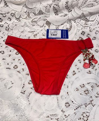 Bas de Maillot rouge et bijoux coquillages femme XL Niki de Paimpol neuf étiqueté