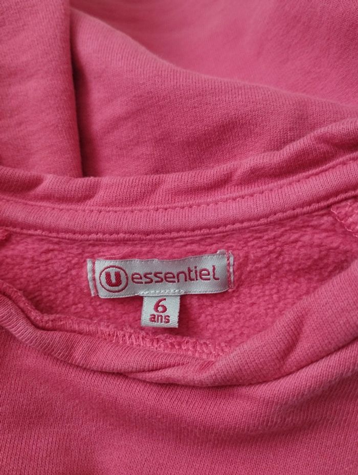 Pull fille rose foncé Smile taille 6 ans U Essentiel - photo numéro 2