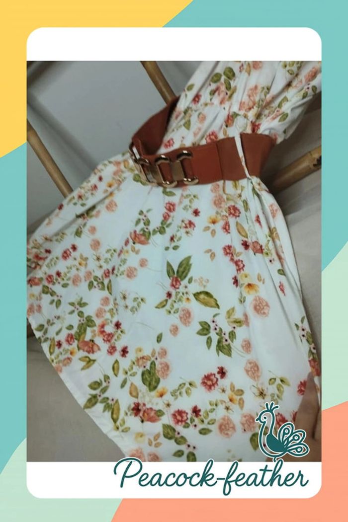 Robe blanche fleurie neuve TU - photo numéro 2