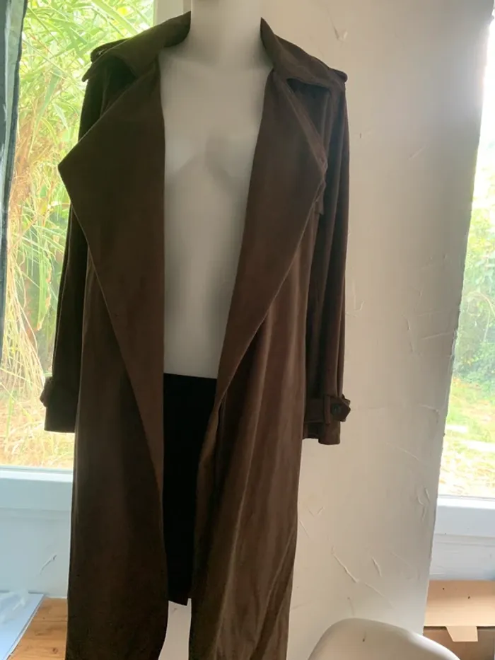 Trench gabardine Zara taille S kaki - photo numéro 8