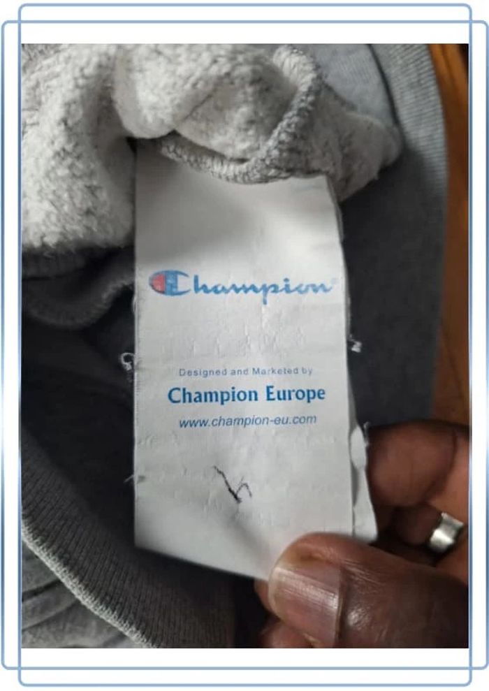 Veste légère /Track jacket Champion vintage noire et gris / homme - taille M / floqué (40) - photo numéro 8