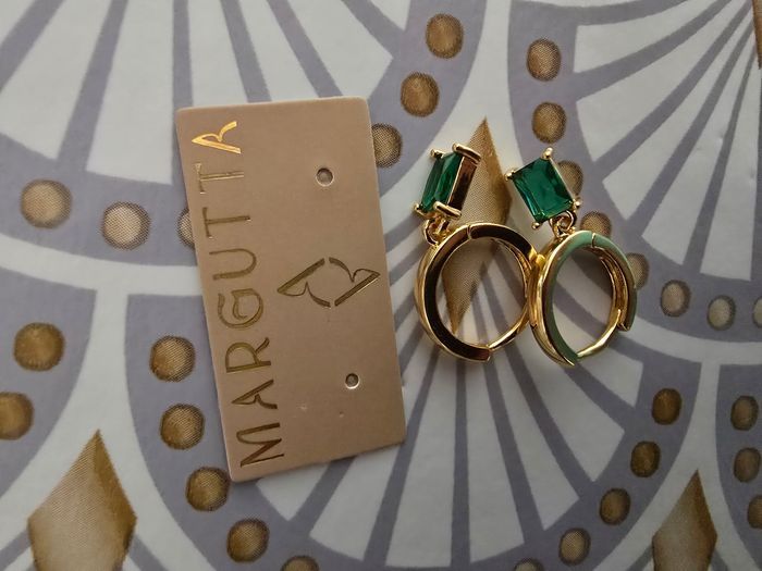 Boucle d oreille pendantes creole cristal vert - photo numéro 3