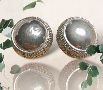 Boucles d’oreilles rondes à clips vintage argenté