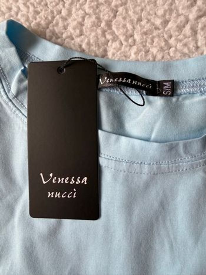 T-shirt imprimé, bleu ciel, Vanessa nucci, Taille S/M - photo numéro 3