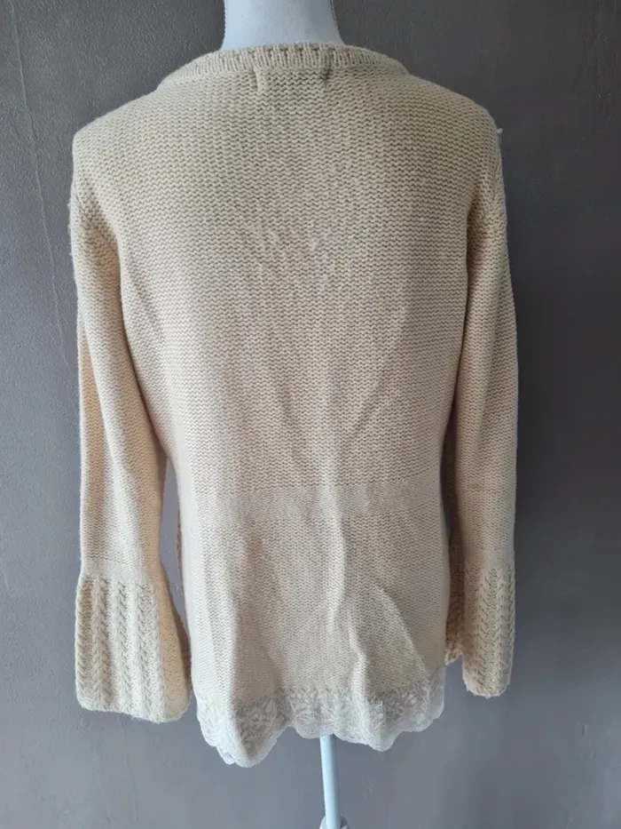 Pull beige laine - photo numéro 4
