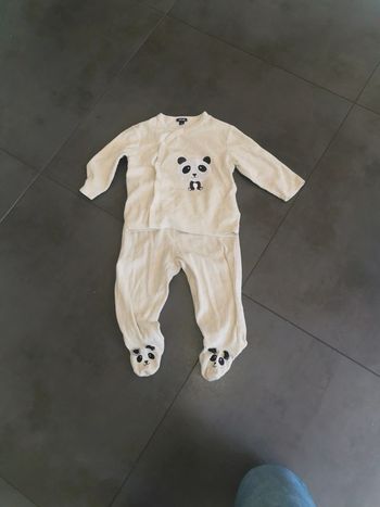 Pyjama 2 pièces velours Kiabi 18 mois panda